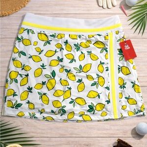 PGA Tour Lemon Print Golf Skort Women’s Large NWT Athletic Tennis Pickleball